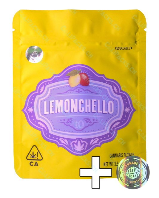 Lemonnade Lemonchello front side with Lemonnade hologram sticker